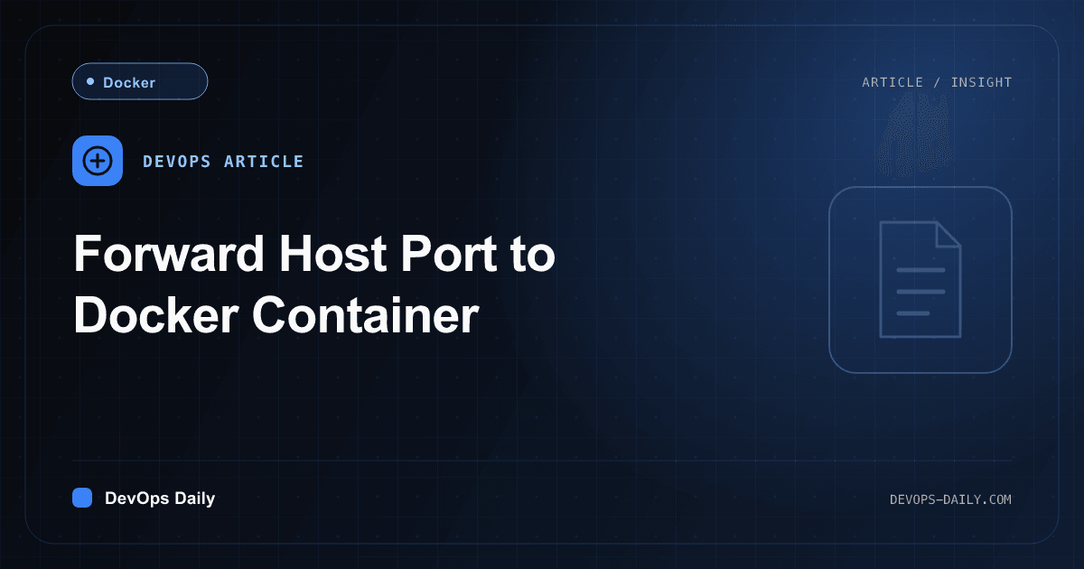 Forward Host Port to Docker Container